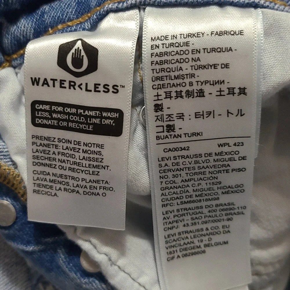 Levi's 501 Original Shorts Women 26 Light Blue Distressed High Waisted Denim